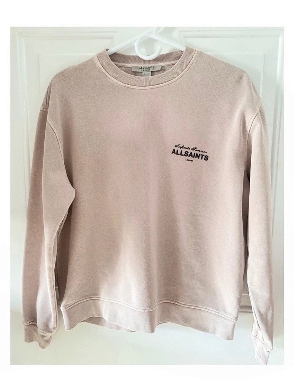 ALLSAINTS Soleil Etta Sweatshirt Size XS Light Pink - 100% Organic Cotton